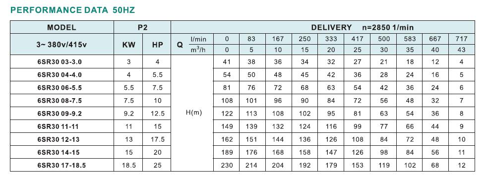 6SR30 Bore Hole Pump