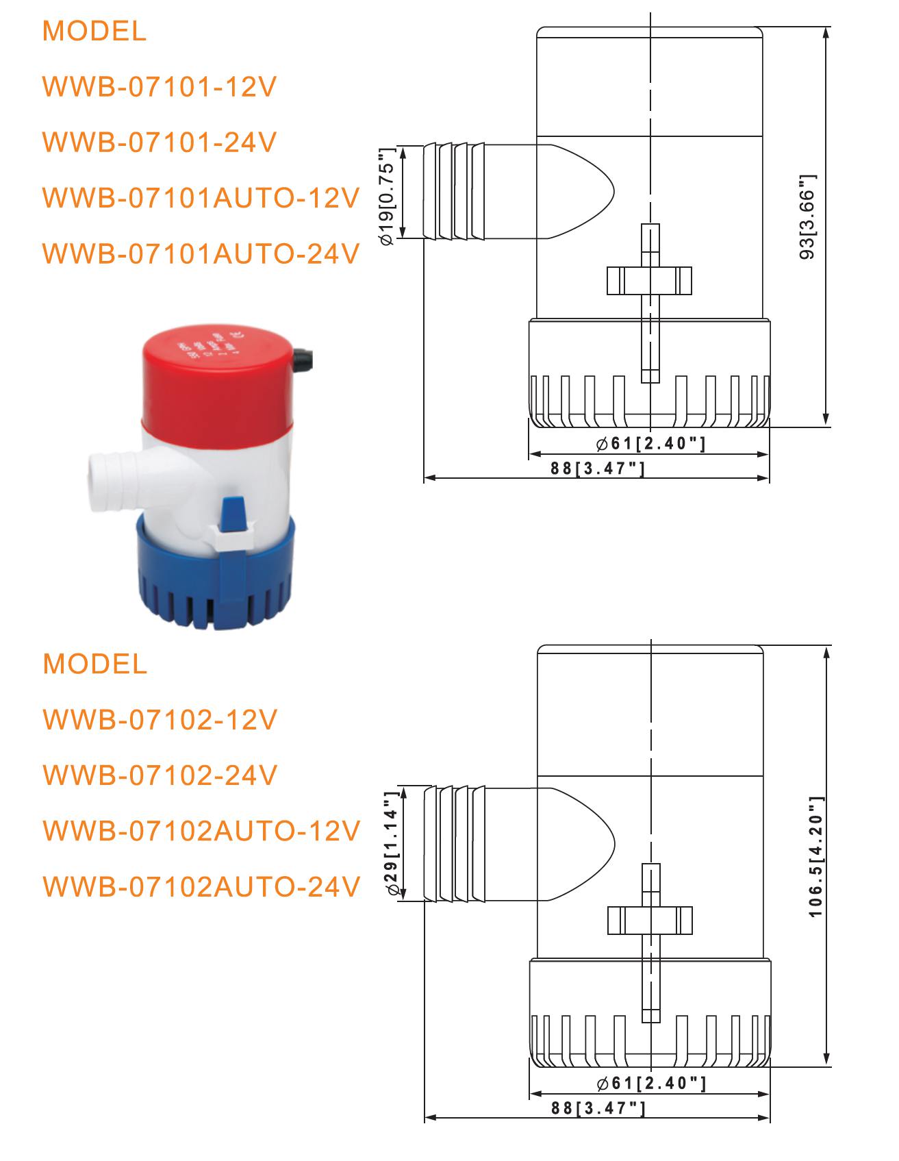 WWB-07101 Bilge Pump (Dc Pump)