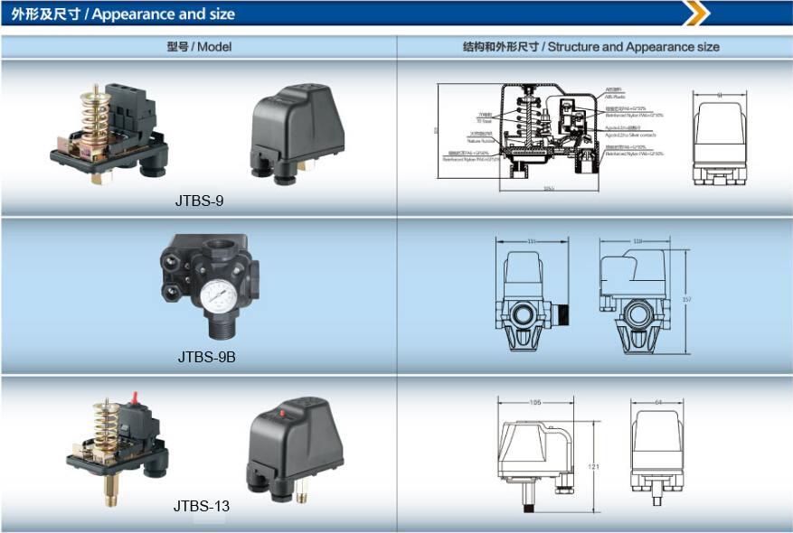 JTBS-9 Pressure Switch